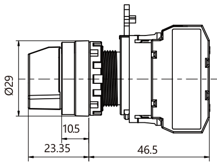 HQ22-4110-0 teknik çizim yandan görünüş