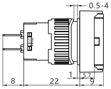K16-391-GD teknik çizim yandan görünüş