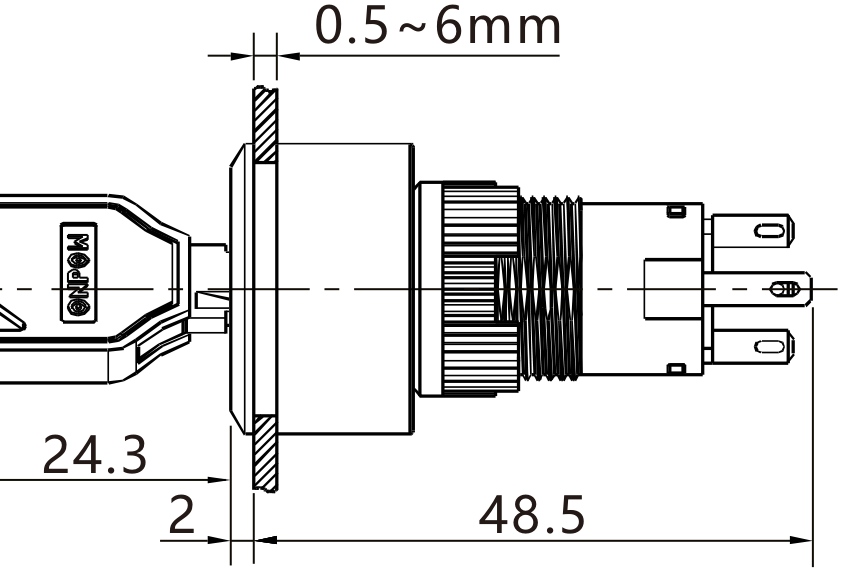 K16-G-6122 teknik çizim yandan görünüş